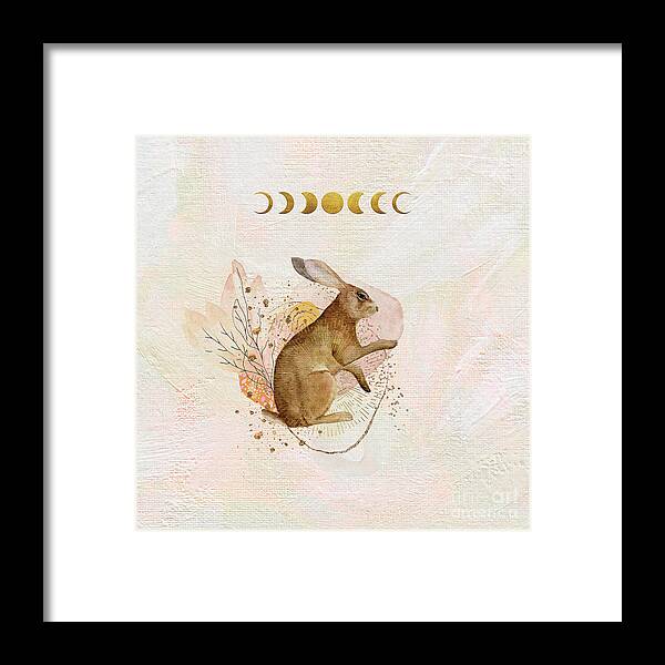 Rabbit Framed Print featuring the painting Magical Forest Rabbit by Garden Of Delights