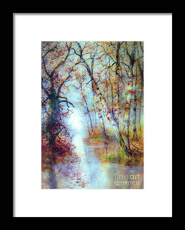 Landscape Framed Print featuring the painting Magical Misty Morning by Jane Small
