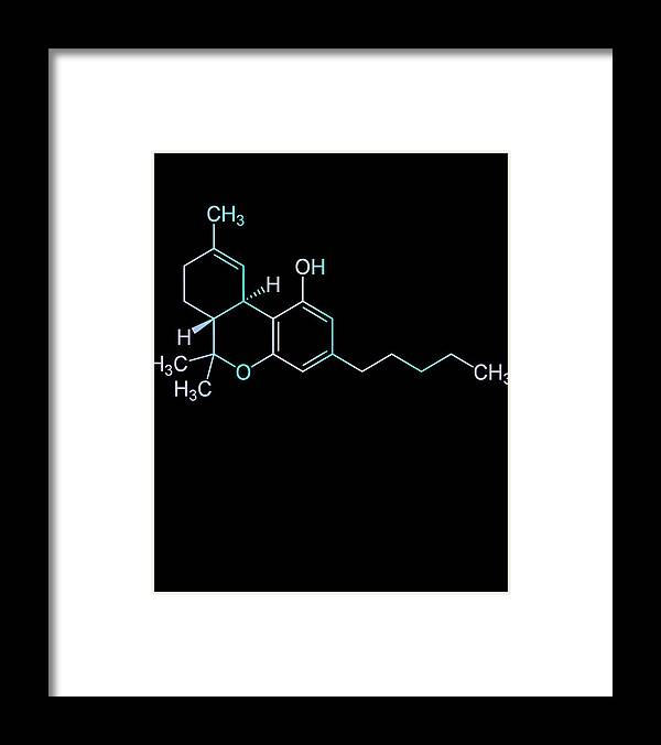 Weed Framed Print featuring the digital art Magical THC Molecule Cannabis by Flippin Sweet Gear