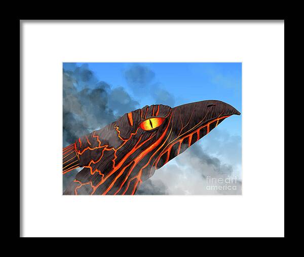 Dragon Framed Print featuring the digital art Magma Dragon by Rohvannyn Shaw