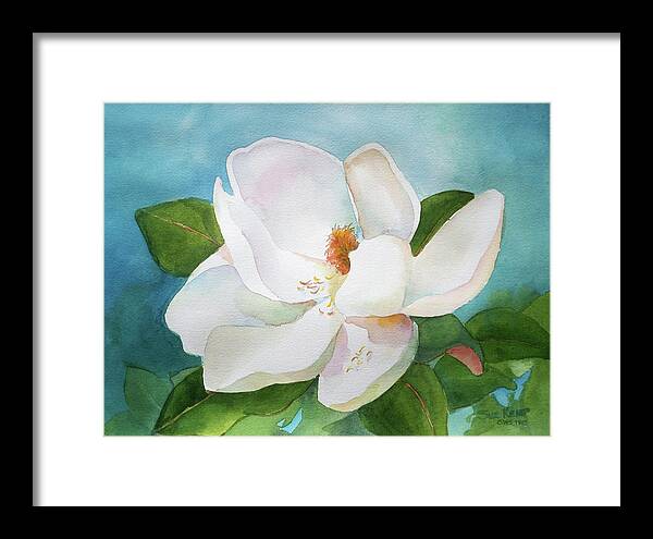 Flower Framed Print featuring the painting Magnolia by Sue Kemp