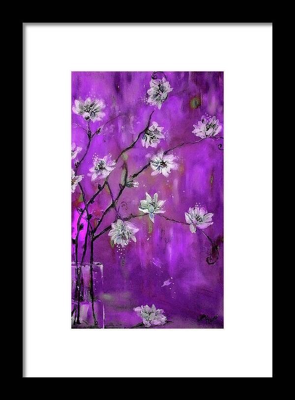 Magnolia Framed Print featuring the painting Magnolia Tree Branch Madness Painting by Lisa Kaiser