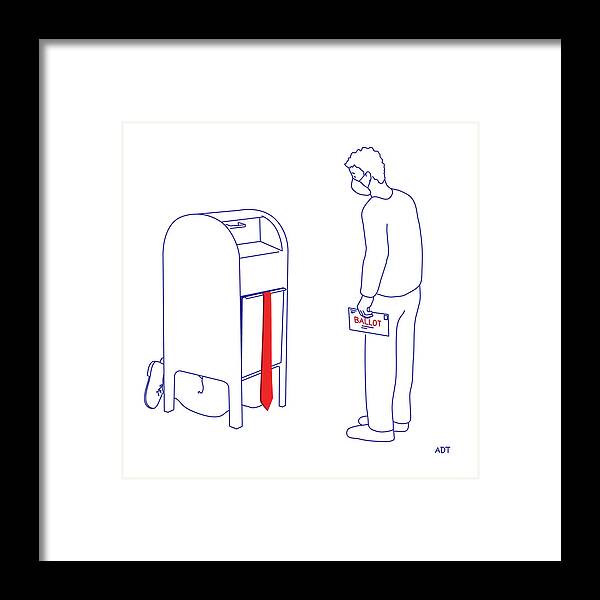 Captionless Framed Print featuring the drawing Mail In Ballot by Adam Douglas Thompson