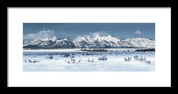 Grand Teton National Park Framed Print featuring the photograph Majesty and Grandeur of the Tetons by Marcy Wielfaert