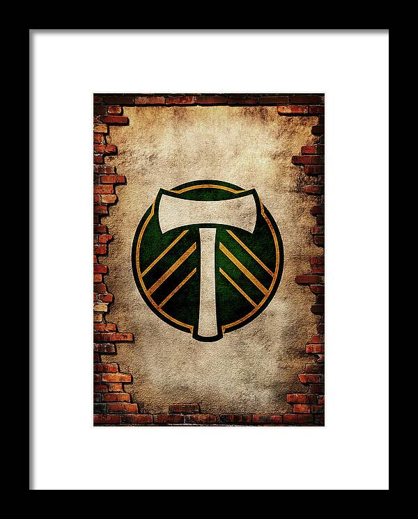 Major Framed Print featuring the drawing Major League Soccer Brick Portland Timbers by Leith Huber