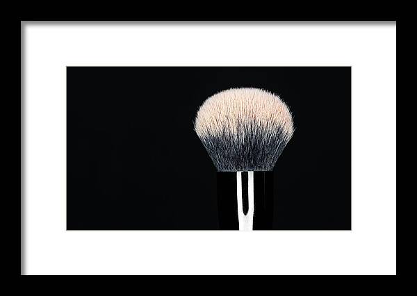 Brush Framed Print featuring the photograph Makeup Brush Pink by Amelia Pearn