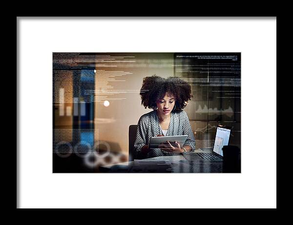 Working Framed Print featuring the photograph Making a few adjustments to the code by Delmaine Donson