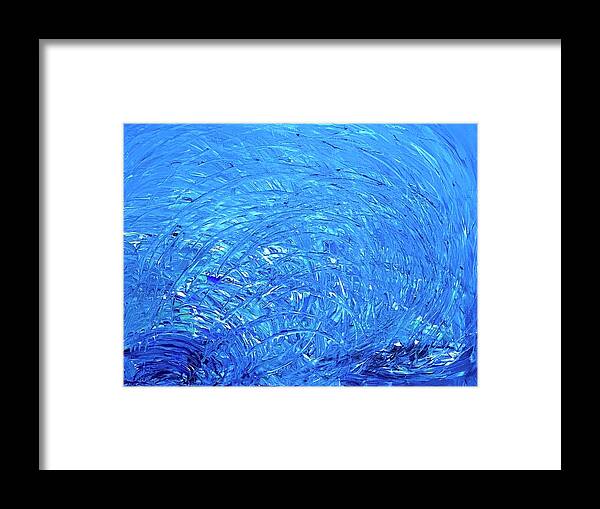 Water Framed Print featuring the painting Making Big Waves Flow Codes by Anjel B Hartwell