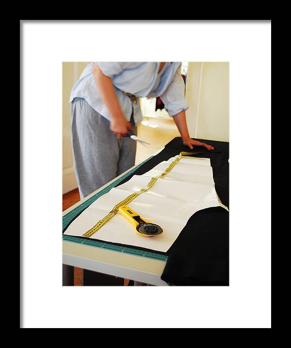 Business Finance And Industry Framed Print featuring the photograph Making clothes sewing patterns by By Ale_flamy
