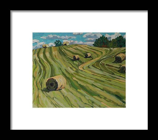 824 Framed Print featuring the painting Making Hay on the 12th Concession by Phil Chadwick