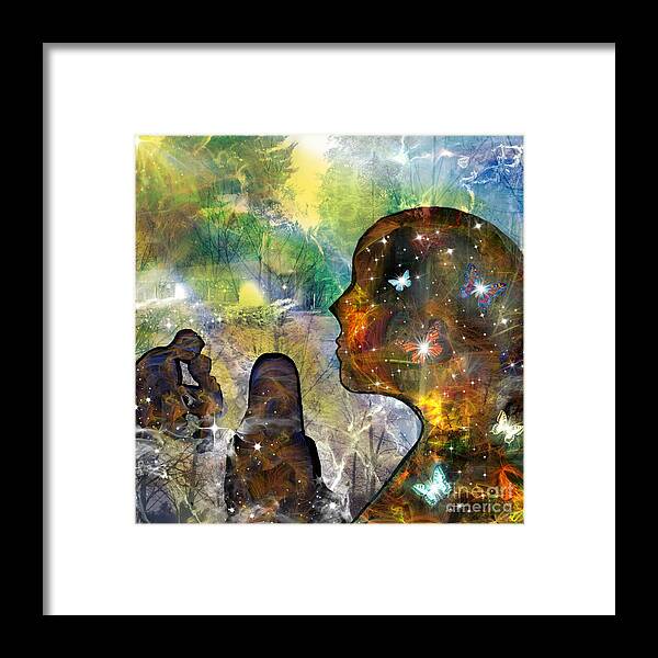 Abstract Art Framed Print featuring the mixed media Making Peace With The Past by Diamante Lavendar