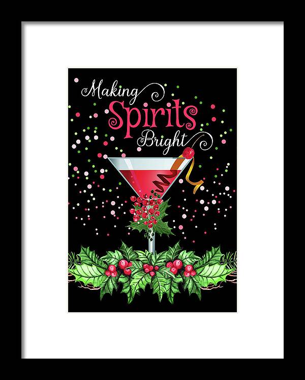Making Spirits Bright Framed Print featuring the digital art Making Spirits Brights by Doreen Erhardt