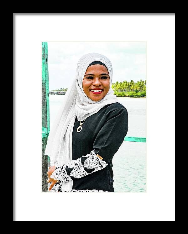 Malaysia Framed Print featuring the photograph Shades Of Islam - Malaysian local woman, Sabah, Borneo by Earth And Spirit