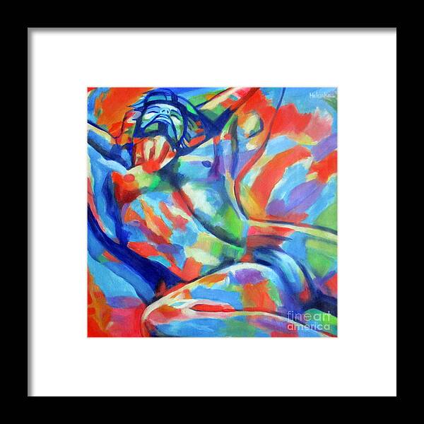 Nudes Paintings Framed Print featuring the painting Male muse by Helena Wierzbicki