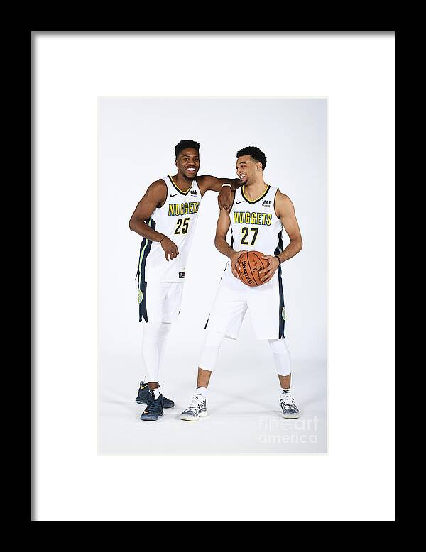 Malik Beasley Framed Print featuring the photograph Malik Beasley and Jamal Murray by Garrett Ellwood