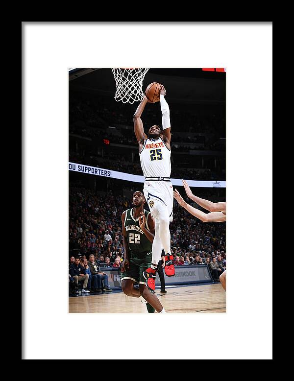 Nba Pro Basketball Framed Print featuring the photograph Malik Beasley by Garrett Ellwood