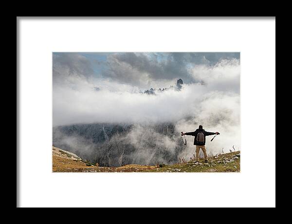 Amazed Framed Print featuring the photograph Mountain Landscape, Italian Dolomites Italy by Michalakis Ppalis