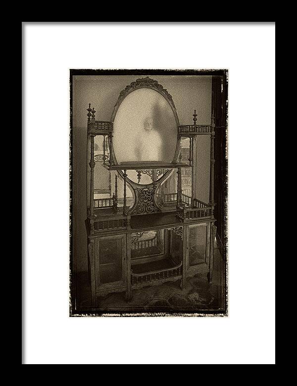Man Framed Print featuring the photograph Man in the Mirror by M Kathleen Warren
