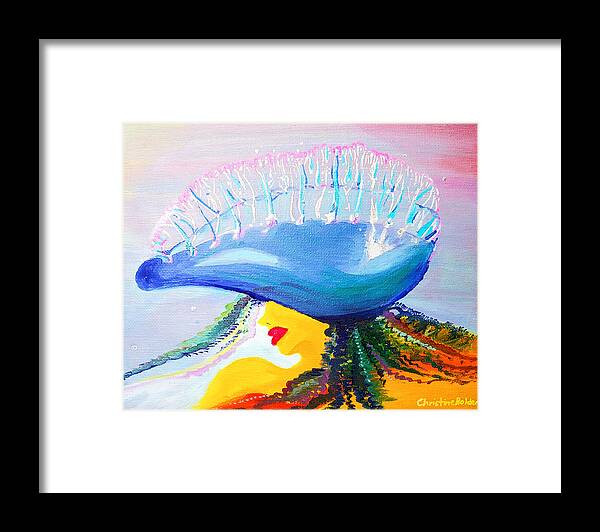 Abstract Framed Print featuring the painting Man O' War by Christine Bolden