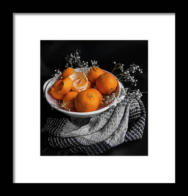 Mandarin Orange Beauty Shot Framed Print featuring the photograph Mandarin Orange Beauty Shot by Sarah Phillips
