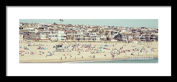 America Framed Print featuring the photograph Manhattan Beach Skyline California Panorama Photo by Paul Velgos