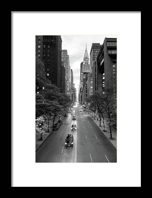 Chrysler Building Framed Print featuring the photograph Manhattan street by Alberto Zanoni