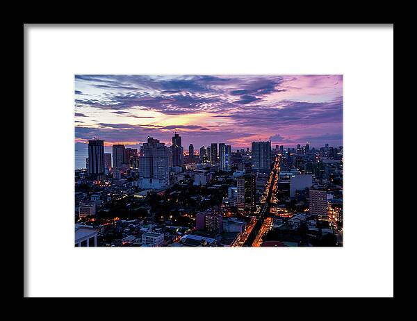 Philippines Framed Print featuring the photograph Manla Cityscape by Arj Munoz