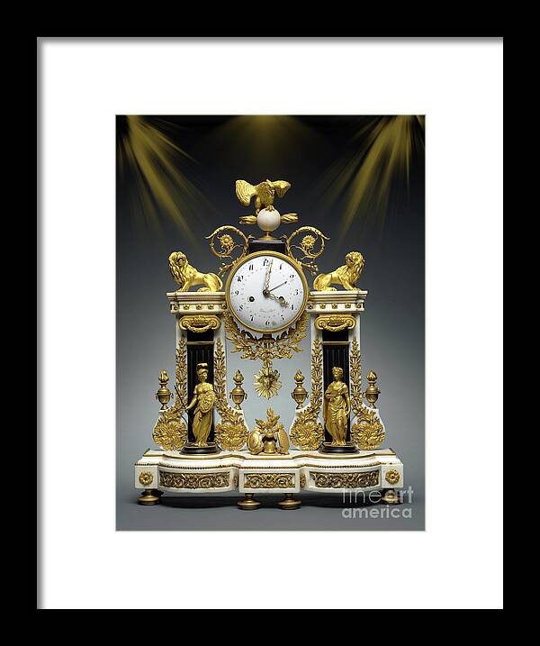 Mantel Clock Framed Print featuring the photograph Mantel Clock by Carlos Diaz