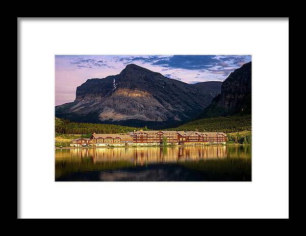 Many Glacier Hotel Framed Print featuring the photograph Many Glacier Hotel by Jack Bell