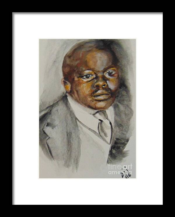 Marcus Garvey Framed Print featuring the painting Marcus Garvey by Saundra Johnson