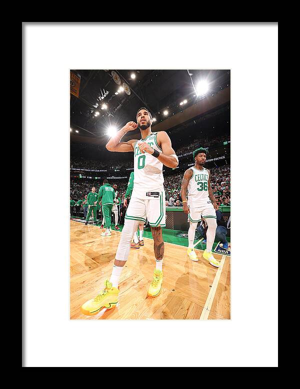 Playoffs Framed Print featuring the photograph Marcus Smart and Jayson Tatum by Nathaniel S. Butler