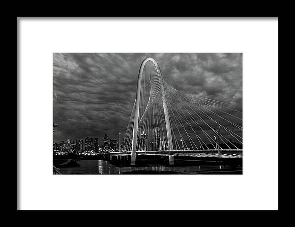 Black & White Framed Print featuring the photograph Margaret Hunt Hill Bridge in Black and White by Steve Templeton