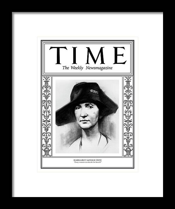 Time Framed Print featuring the photograph Margaret Sanger, 1925 by Illustration by Matt Smith for TIME