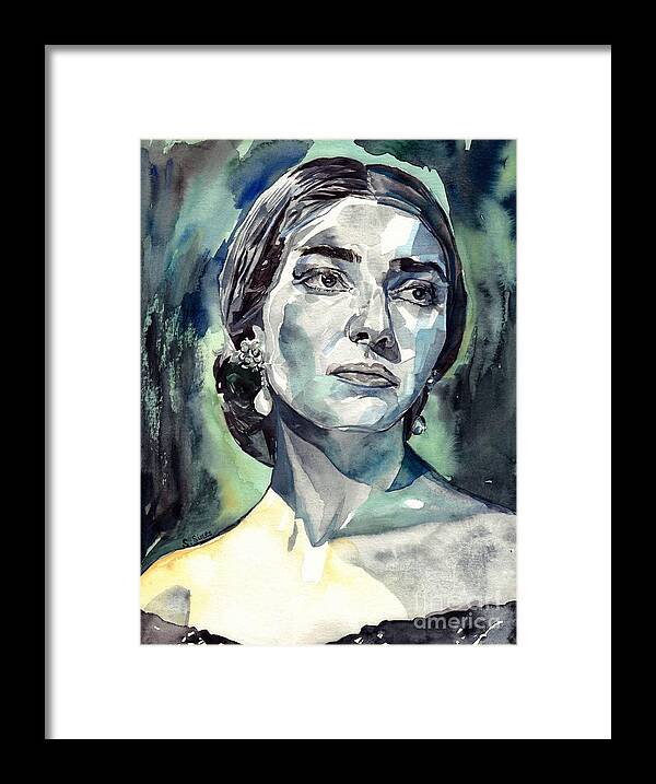 Maria Callas Framed Print featuring the painting Maria Callas by Suzann Sines