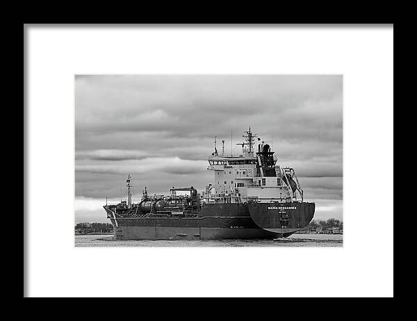 Maria. Desgagnes Framed Print featuring the photograph Maria Desgagnes 4 BW 122220 by Mary Bedy