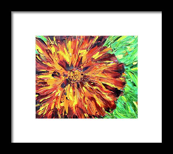 Marigold Framed Print featuring the painting Marigold Inspiration 4 by Teresa Moerer