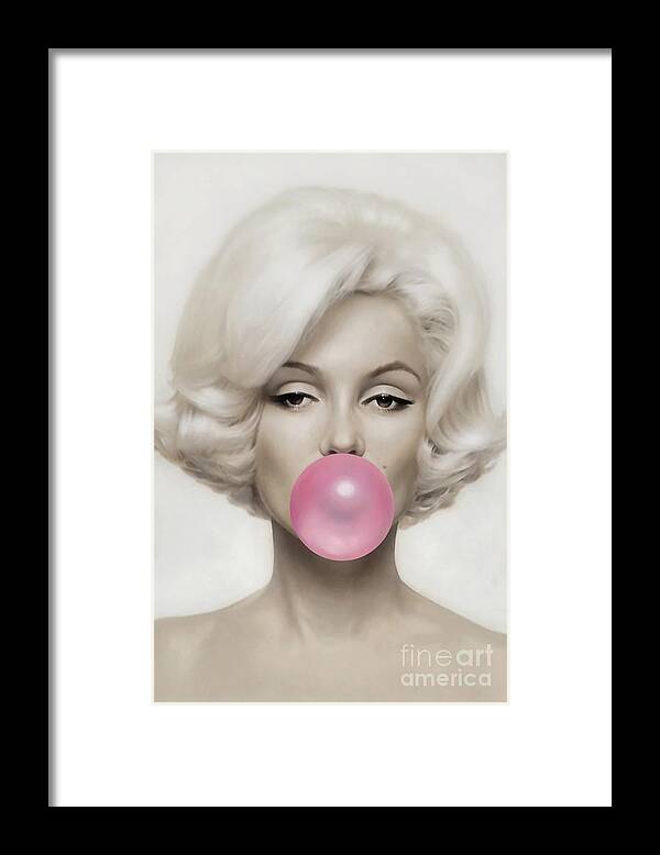 Pop Art Paintings Mixed Media Mixed Media Framed Print featuring the mixed media Marilyn Monroe by Marvin Blaine