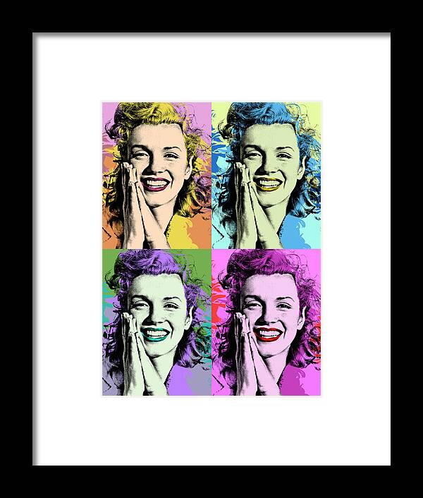 Marilyn Monroe Framed Print featuring the mixed media Marilyn Monroe pop art - D by Movie World Posters