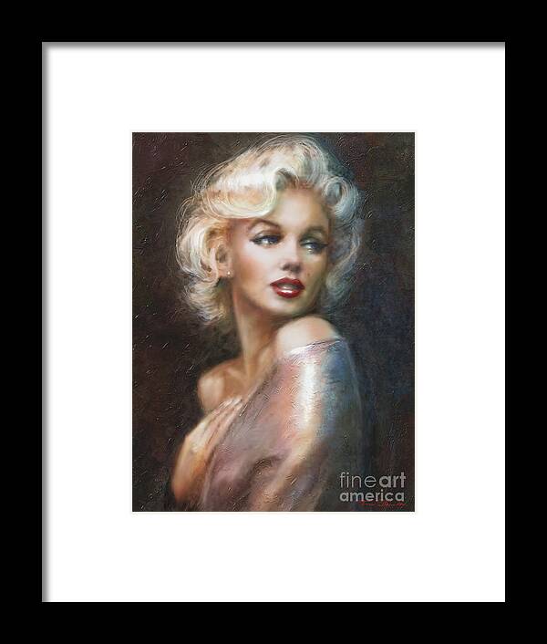 Theo Danella Framed Print featuring the painting Marilyn WW soft by Theo Danella