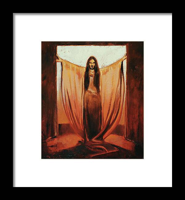 Girl Framed Print featuring the painting Mark of the Vampire by Sv Bell