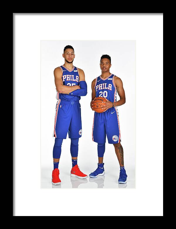 Ben Simmons Framed Print featuring the photograph Markelle Fultz and Ben Simmons by Jesse D. Garrabrant