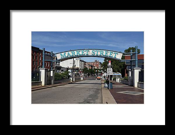 Market Street Framed Print featuring the photograph Market Street in Old Town Philadelphia by Mark Stout
