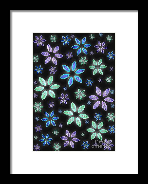 Flower Framed Print featuring the digital art Marquise Floral 2 by Rachel Hannah