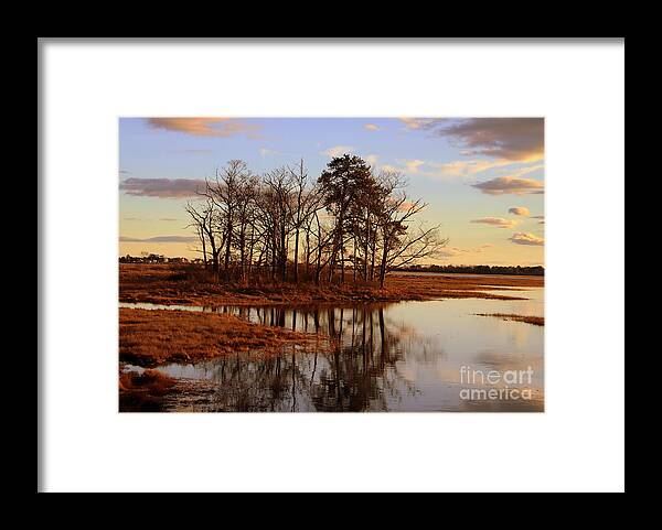 Wells Framed Print featuring the photograph Marsh on Drakes Island Road by Lennie Malvone