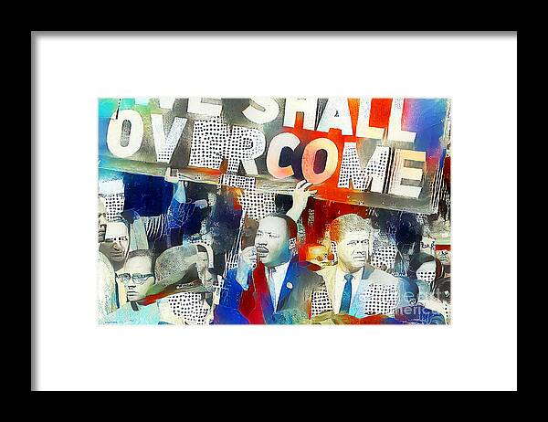 Wingsdomain Framed Print featuring the photograph Martin Luther King Jr Civil Rights Leader We Shall Overcome 20201123 by Wingsdomain Art and Photography