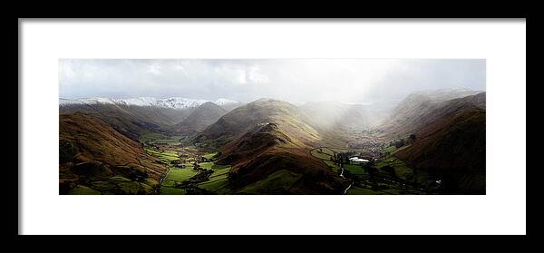 Panorama Framed Print featuring the photograph Martindale Lake District by Sonny Ryse