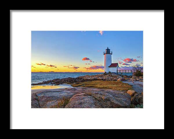 Massachusetts Annisquam Harbor Lighthouse Framed Print featuring the photograph Massachusetts Annisquam Harbor Lighthouse by Juergen Roth