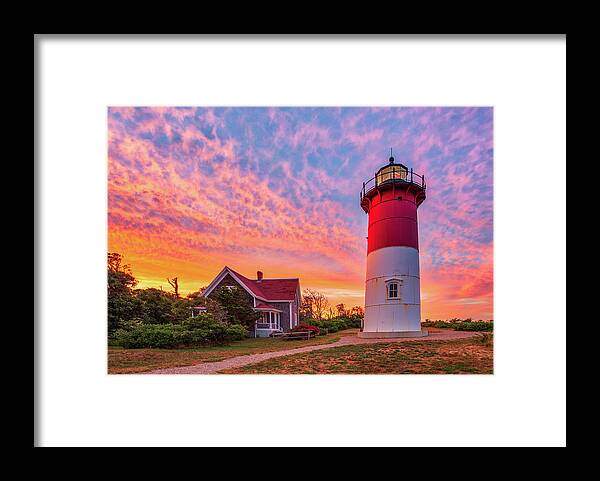Nauset Lighthouse Framed Print featuring the photograph Massachusetts Lighthouse Nauset Beach Light by Juergen Roth
