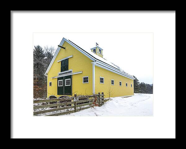 Yellow Barn Framed Print featuring the photograph Massachusetts Yellow Barn by Juergen Roth