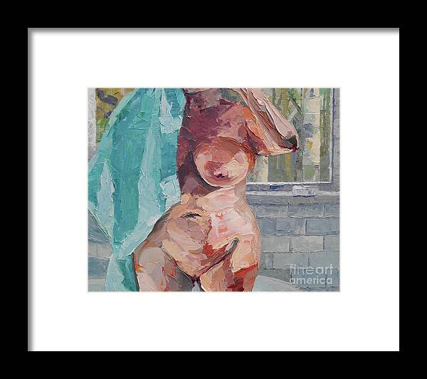 Nude Framed Print featuring the painting Master Bath by PJ Kirk